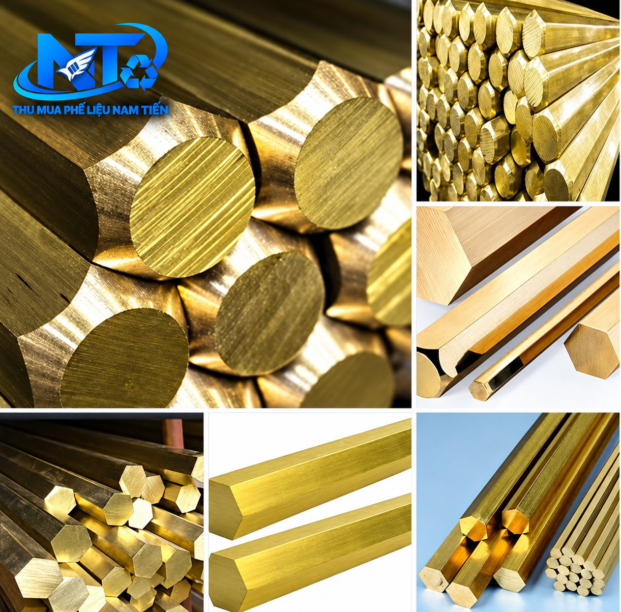 Đồng vàng phế liệu và các thanh đồng vàng được thu mua, phân loại tại Nam Tiến.